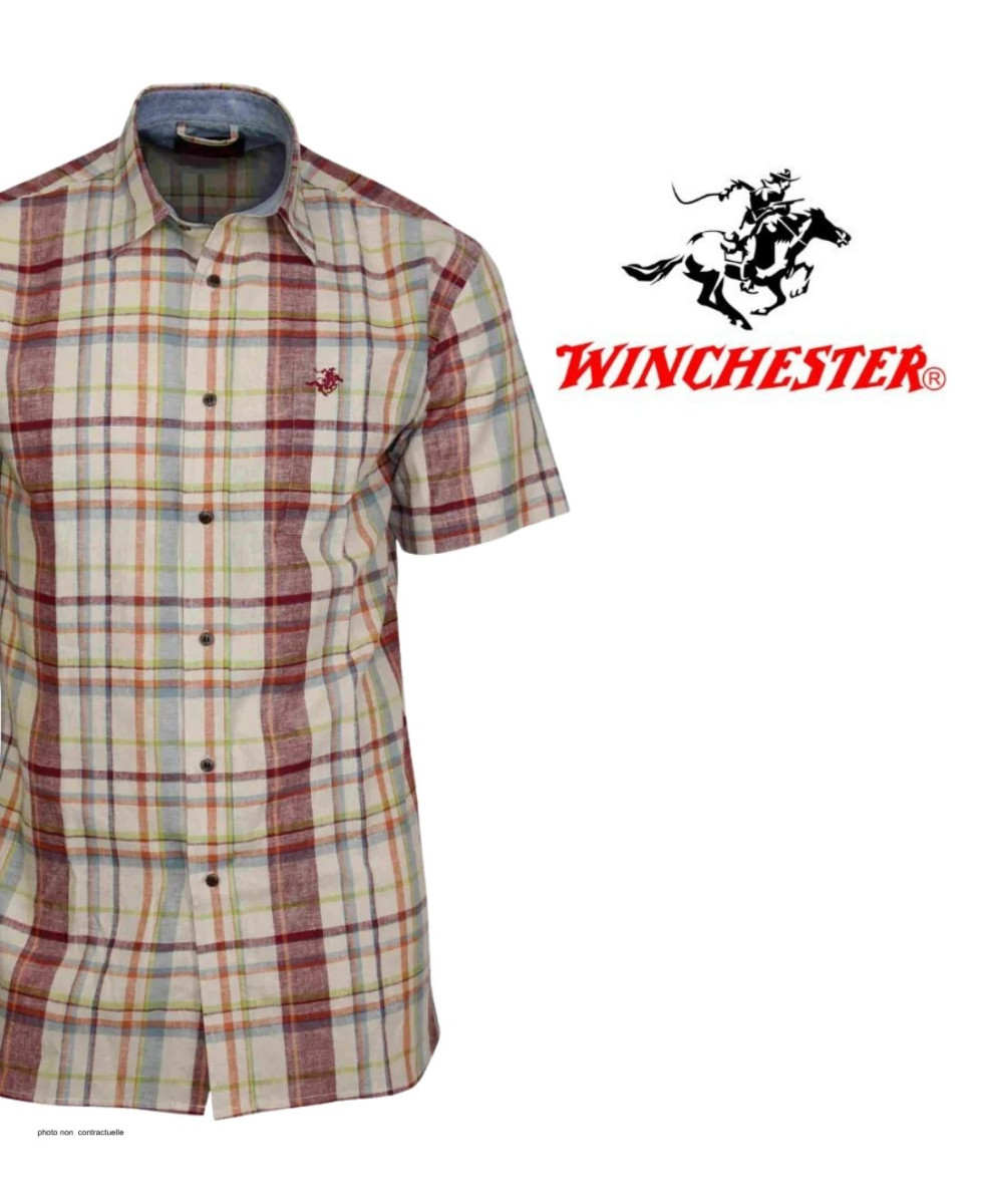 Chemise TACOMA1 manches courtes coton & lin beige orange