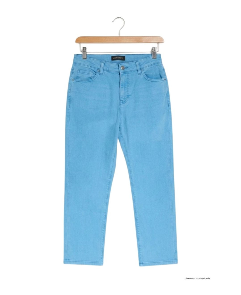 Pantalon corsaire extensible bleu aqua femme – Confort & style