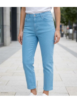 Pantalon corsaire extensible bleu aqua femme – Confort & style