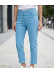 Pantalon corsaire extensible bleu aqua femme – Confort & style