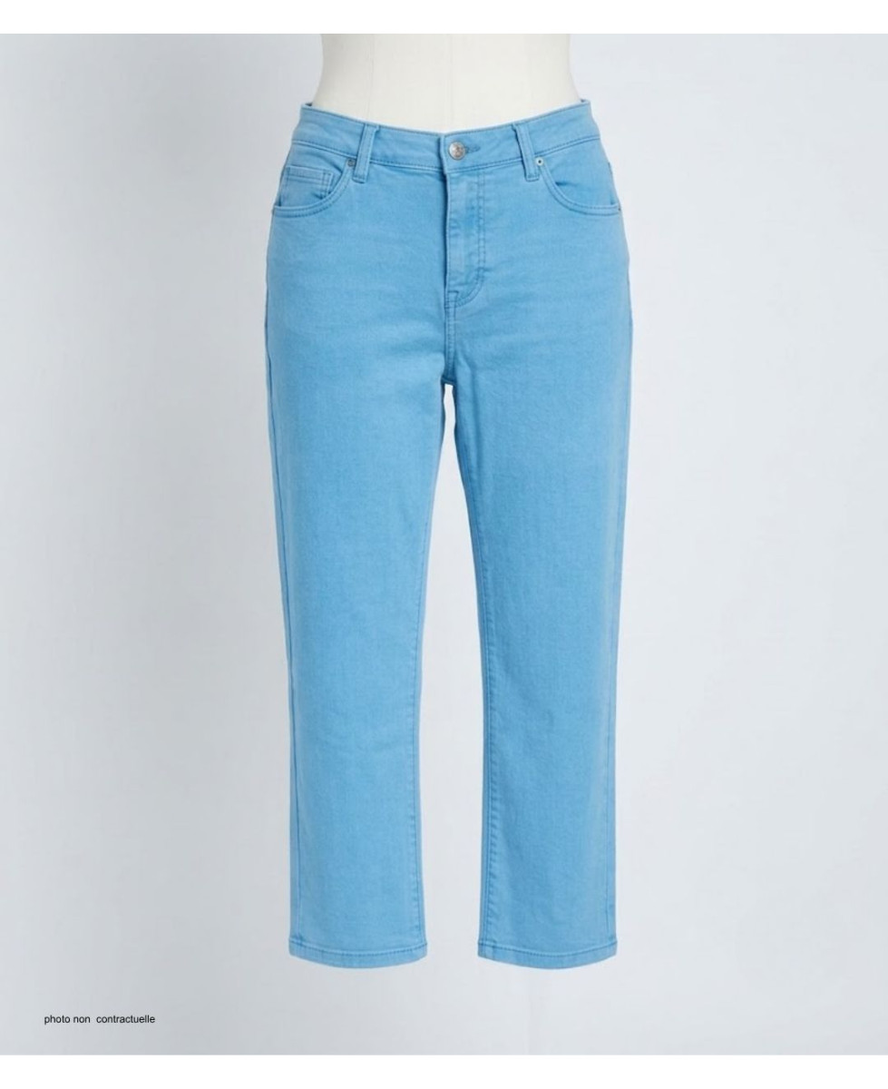 Pantalon corsaire extensible bleu aqua femme – Confort & style