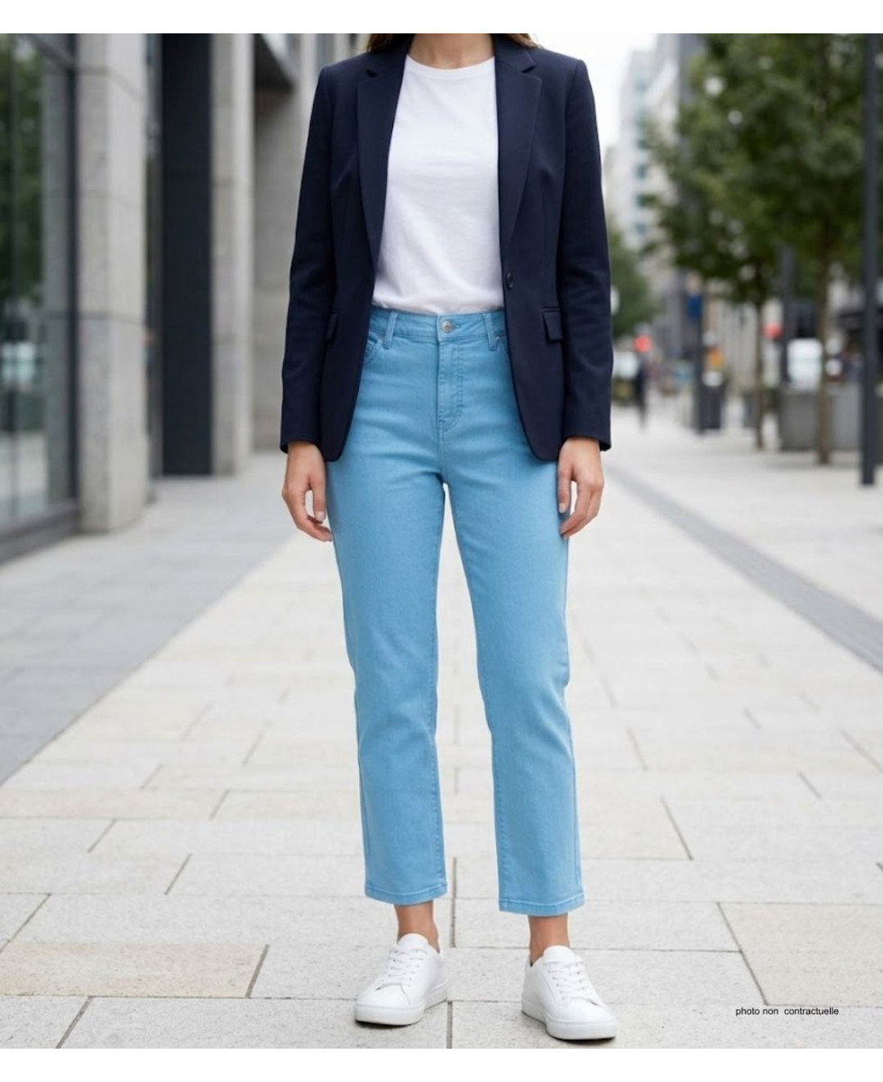 Pantalon corsaire extensible bleu aqua femme – Confort & style