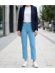 Pantalon corsaire extensible bleu aqua femme – Confort & style