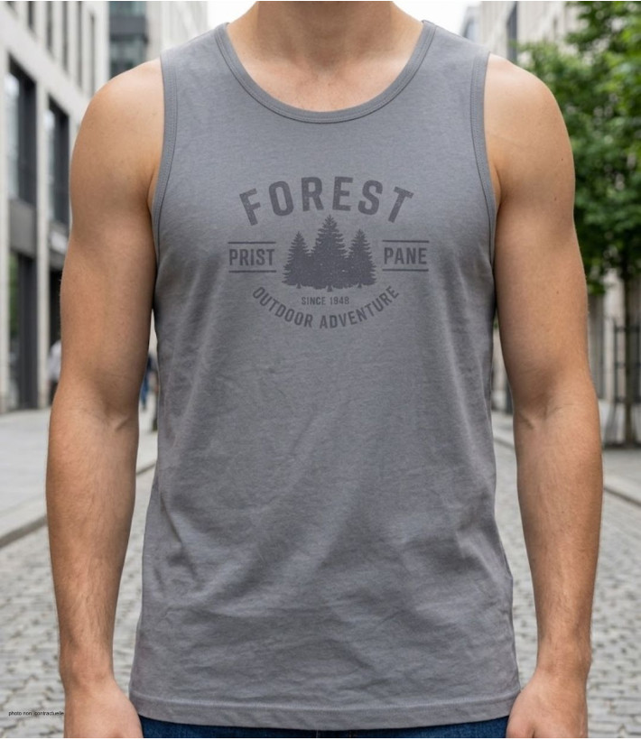 Débardeur sport pour homme de couleur grise modèle SARMENT2 de la marque CHALLENGER en jersey de coton.