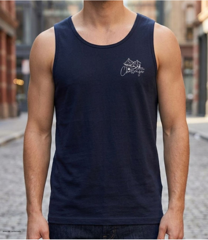 Débardeur sans manches pour homme Challenger modèle Start 2 de coloris noir, vue de face.