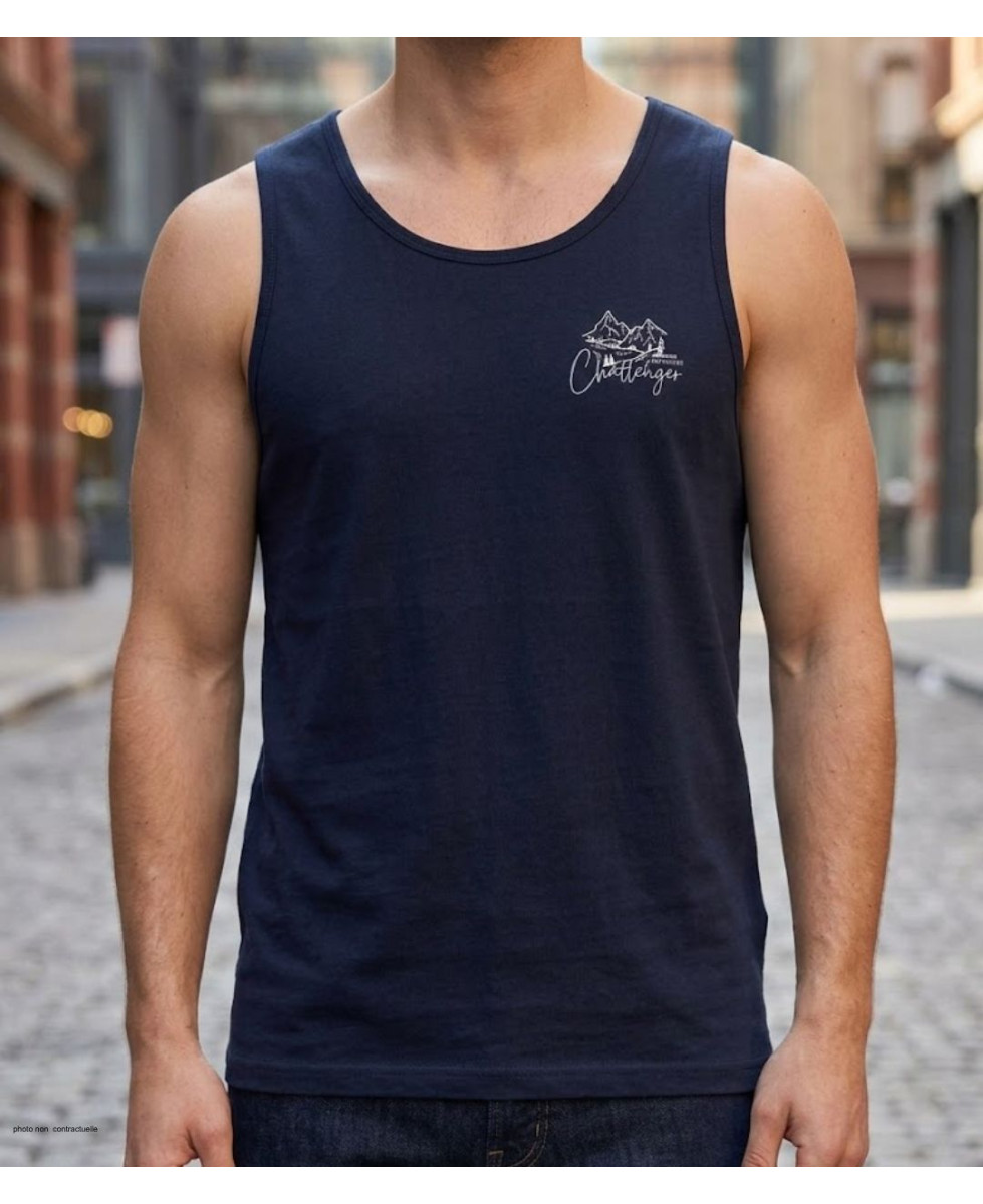 Débardeur sans manches pour homme Challenger modèle Start 2 de coloris noir, vue de face.