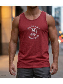 Débardeur homme Challenger modèle SORRY2 coloris bordeaux avec imprimé