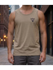 Débardeur homme Challenger modèle SOLEIL coloris taupe avec sérigraphie poitrine
