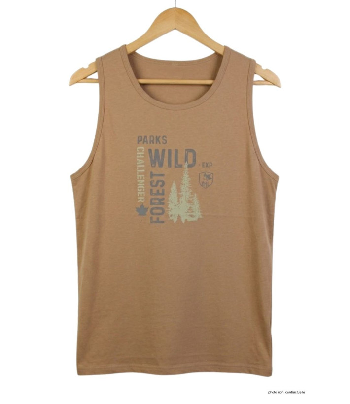 Débardeur Challenger SIG1 Camel | Coton Jersey 160g