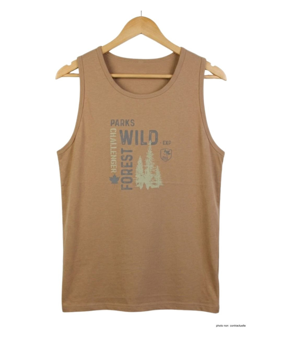 Débardeur Challenger SIG1 Camel | Coton Jersey 160g