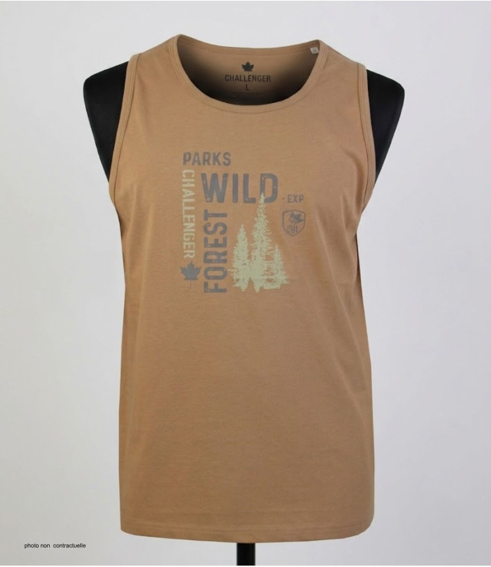 Débardeur Challenger SIG1 Camel | Coton Jersey 160g