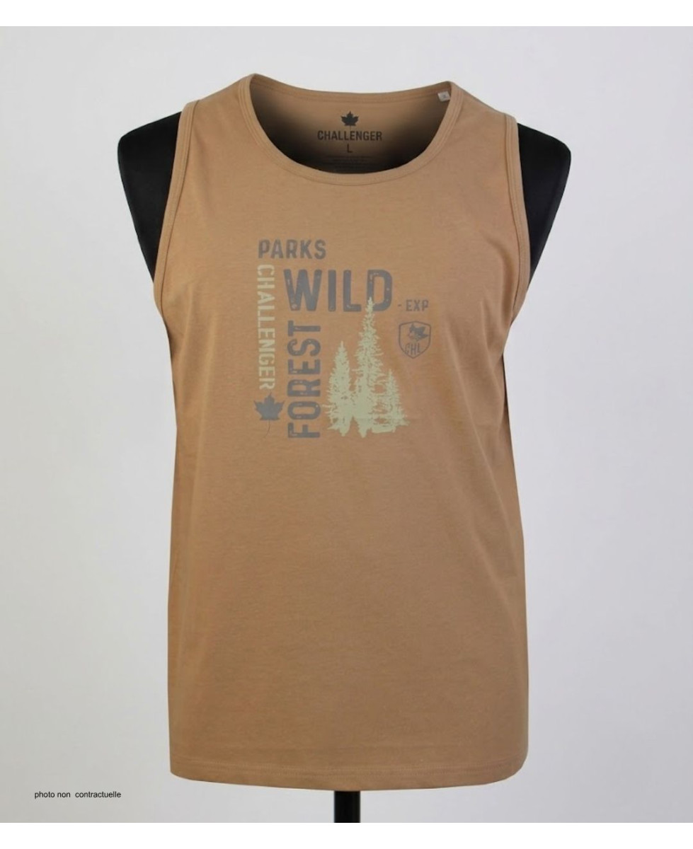 Débardeur Challenger SIG1 Camel | Coton Jersey 160g