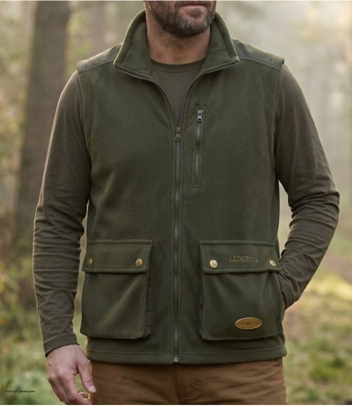 Gilet chasse polaire LEDERTYS LY0304 Kaki | Carnier & Renforts