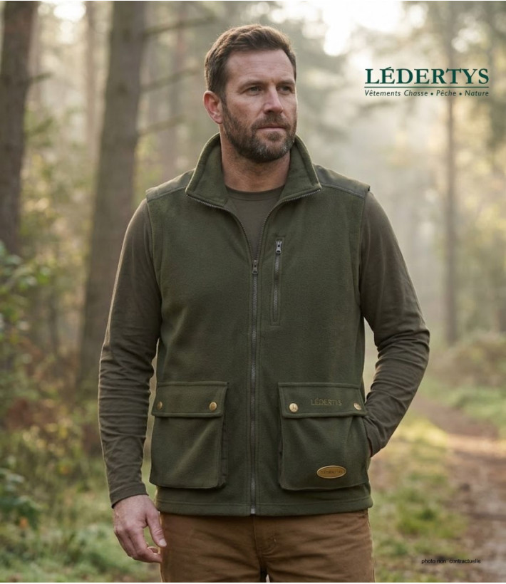 Gilet chasse polaire LEDERTYS LY0304 Kaki | Carnier & Renforts