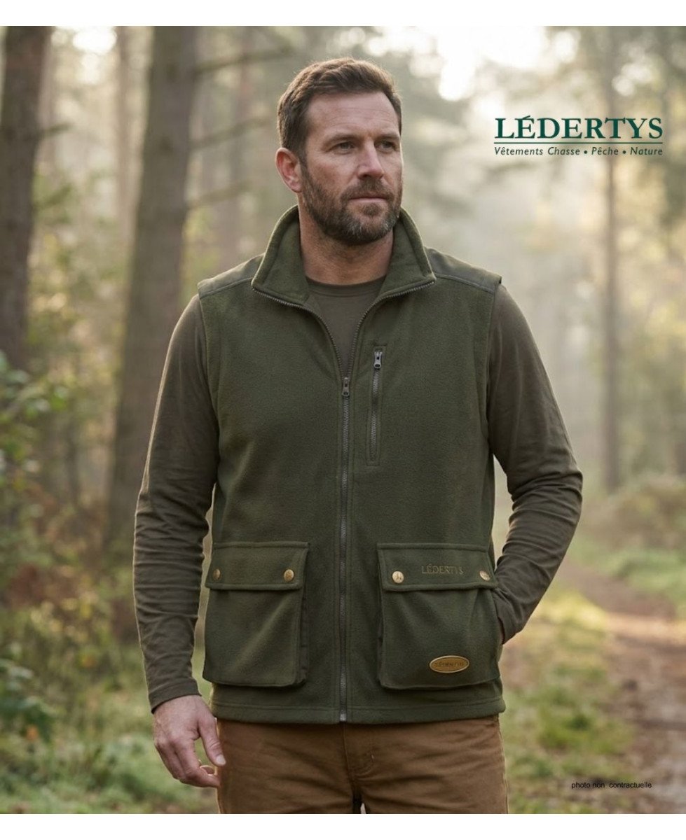 Gilet chasse polaire LEDERTYS LY0304 Kaki | Carnier & Renforts