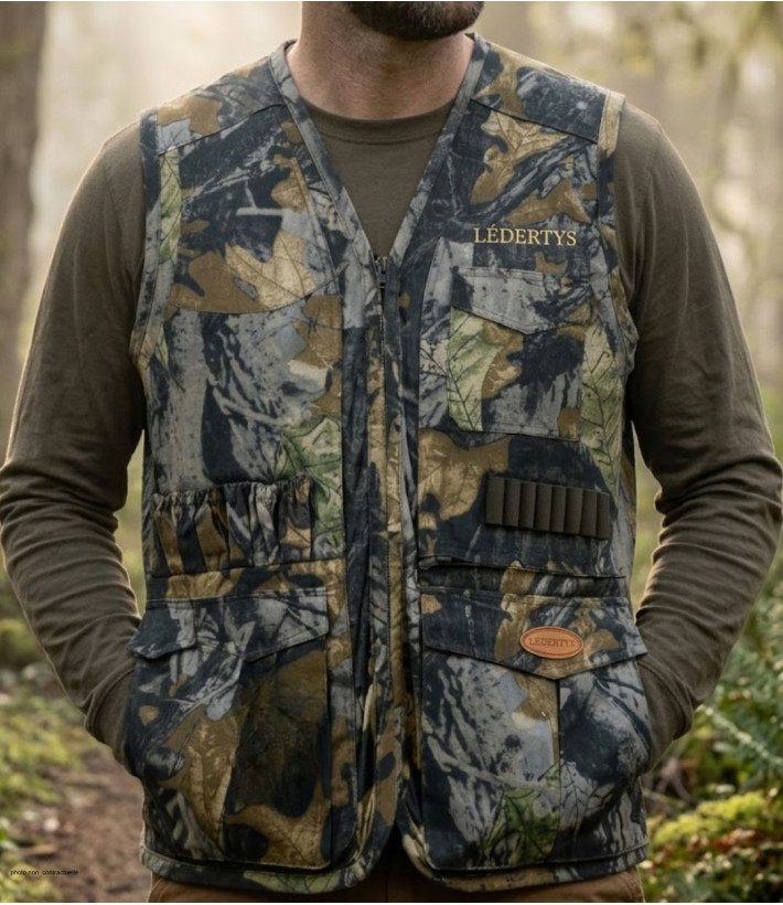 Gilet Chasse LEDERTYS Forestwood LY0205 | Camouflage & Carnier