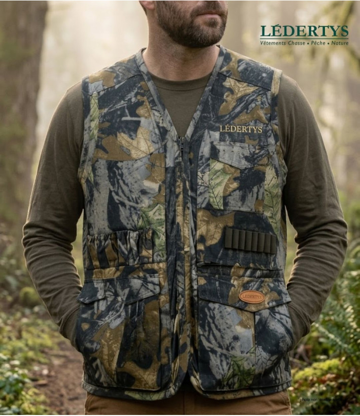 Gilet Chasse LEDERTYS Forestwood LY0205 | Camouflage & Carnier