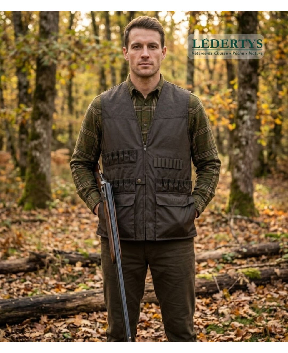 Gilet Chasse LEDERTYS Impercoat LY0209 | Carnier PVC & Cartouchière