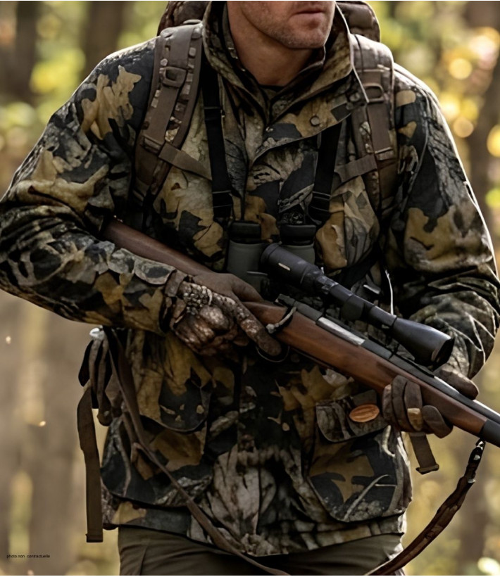 LEDERTYS LY0004 veste de chasse déperlante camouflage Forestwood kaki