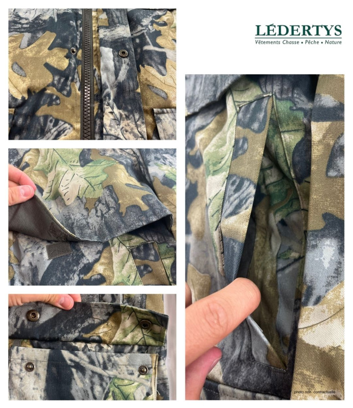 LEDERTYS LY0004 — Veste chasse camouflage Forestwood kaki
