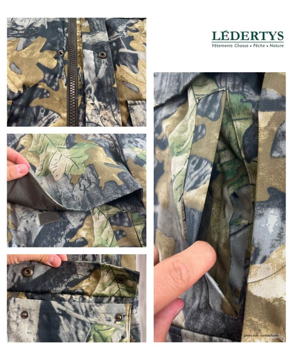 LEDERTYS LY0004 — Veste chasse camouflage Forestwood kaki