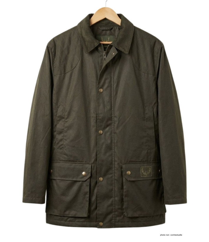 LEDERTYS LY0007 — Veste de chasse kaki à carnier PVC