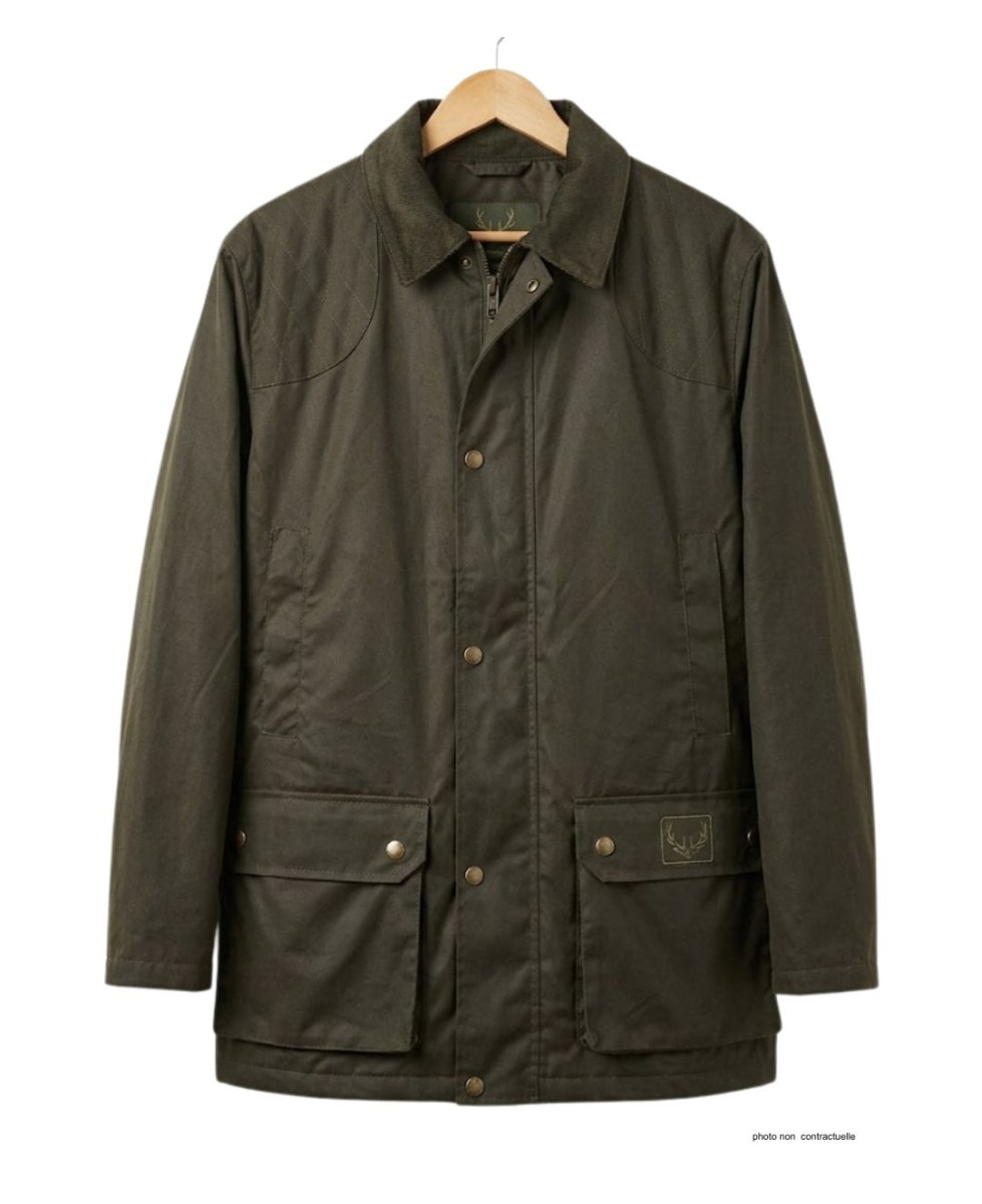 LEDERTYS LY0007 — Veste de chasse kaki à carnier PVC