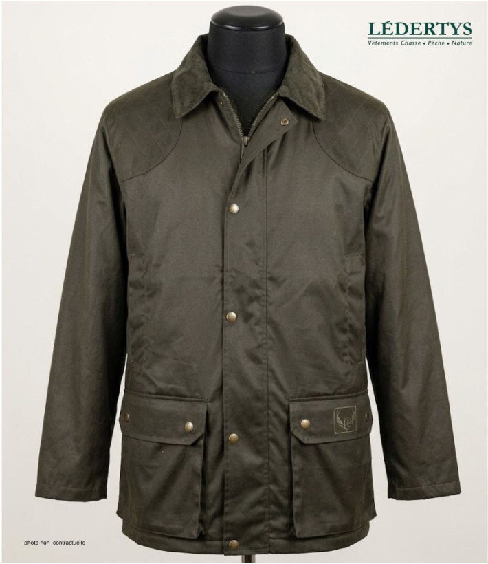 LEDERTYS LY0007 — Veste de chasse kaki à carnier PVC