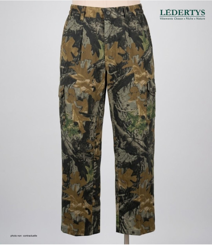 LEDERTYS LY0406 — Pantalon chasse camouflage Forestwood kaki