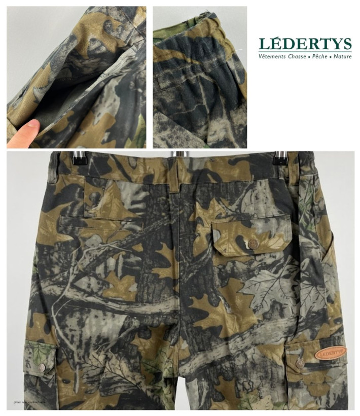 LEDERTYS LY0406 — Pantalon chasse camouflage Forestwood kaki