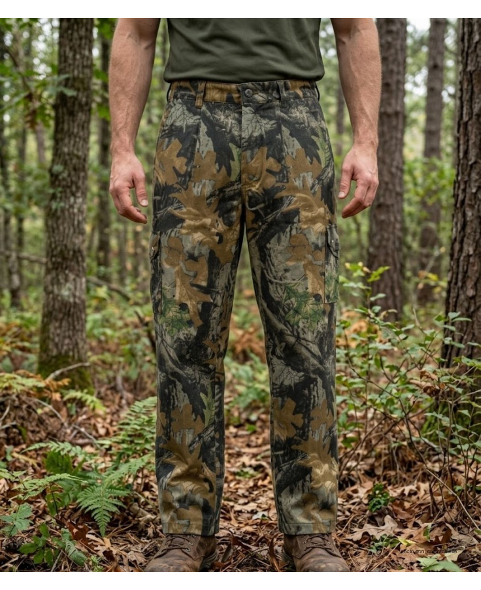 LEDERTYS LY0406 — Pantalon chasse camouflage Forestwood kaki