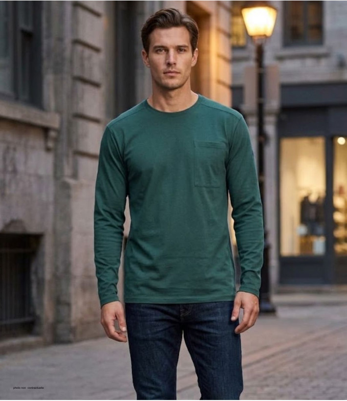 T-shirt Manches Longues Vert CHALLENGER CORSAIRE2 | Coton 180g