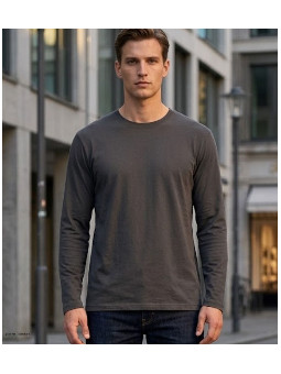 Tee-shirt Manches Longues Homme Acrylique Gris Anthracite