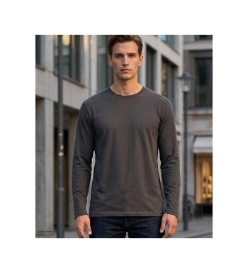 Tee-shirt Manches Longues Homme Acrylique Gris Anthracite