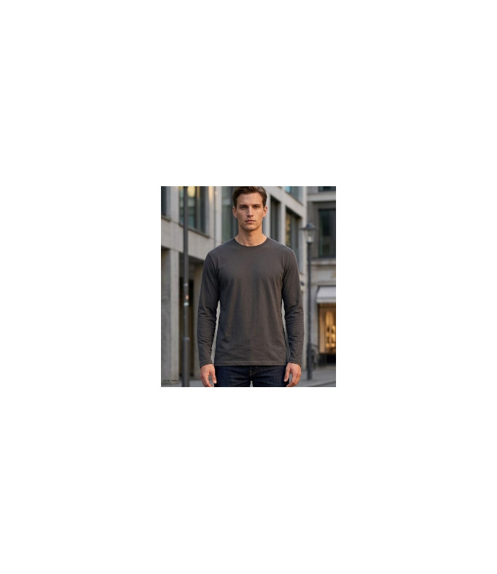 Tee-shirt Manches Longues Homme Acrylique Gris Anthracite