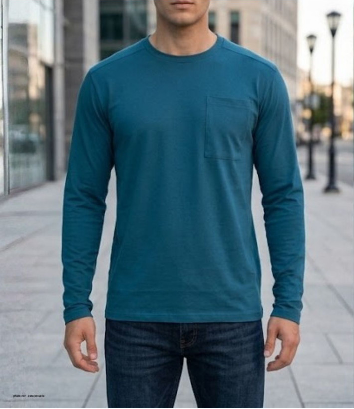 T-shirt Manches Longues Bleu CHALLENGER CORSAIRE1 | Coton 180g