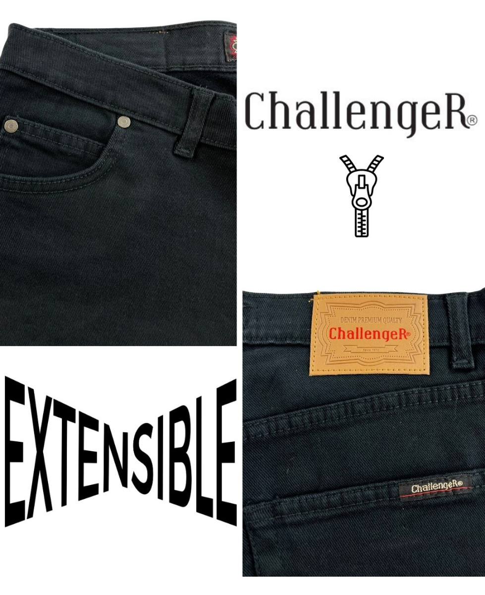 CHALLENGER M759 — Jean 5 poches stretch noir confort