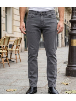 Challenger M759 — Jean 5 poches extensible gris confortable