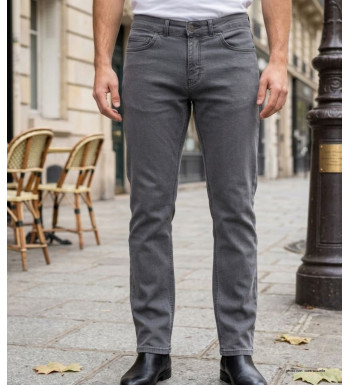 Challenger M759 — Jean 5 poches extensible gris confortable