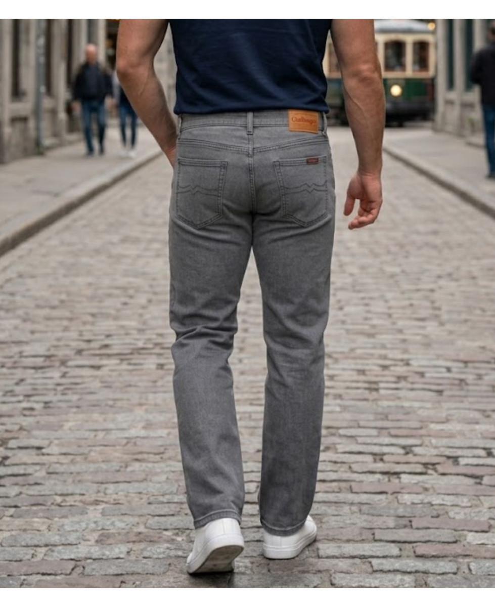 Challenger M759 — Jean 5 poches extensible gris confortable