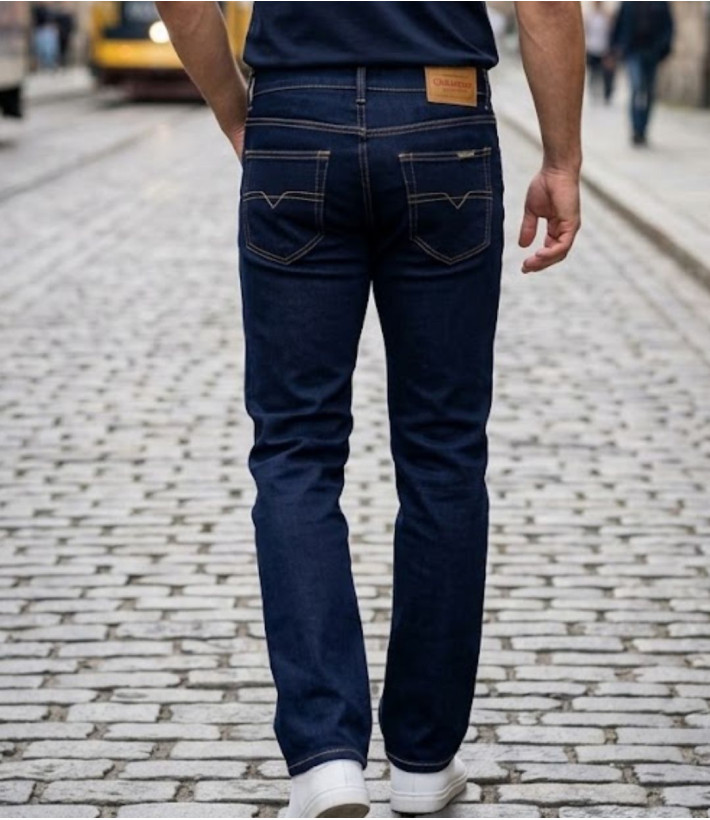 Challenger M759 — Jean 5 poches bleu denim ring stone stretch