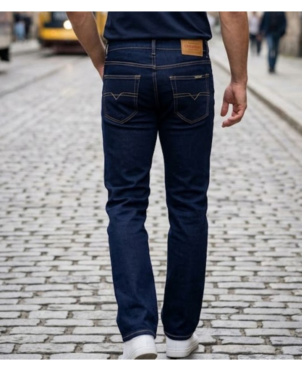 Challenger M759 — Jean 5 poches bleu denim ring stone stretch