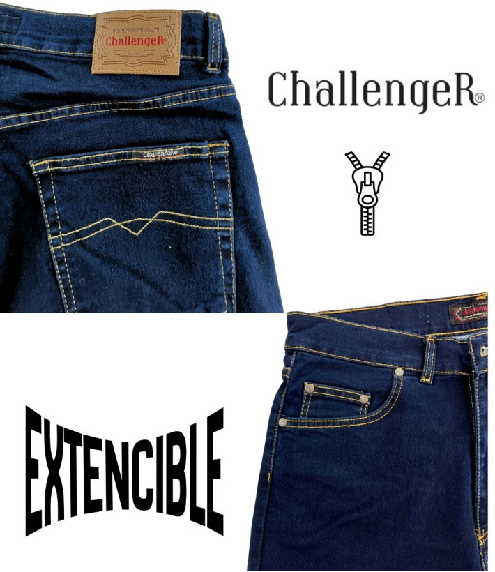 Challenger M759 — Jean 5 poches bleu denim ring stone stretch