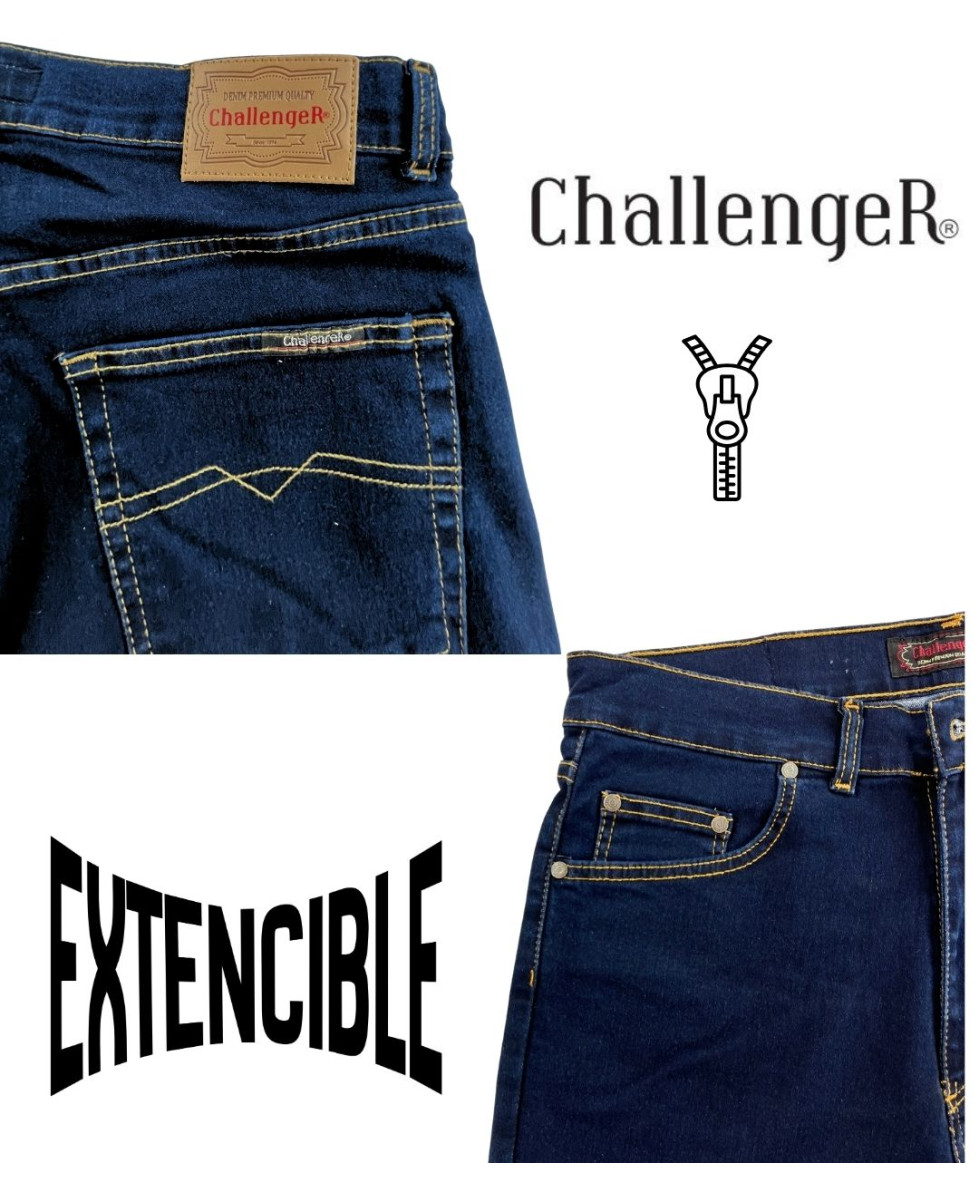 Challenger M759 — Jean 5 poches bleu denim ring stone stretch