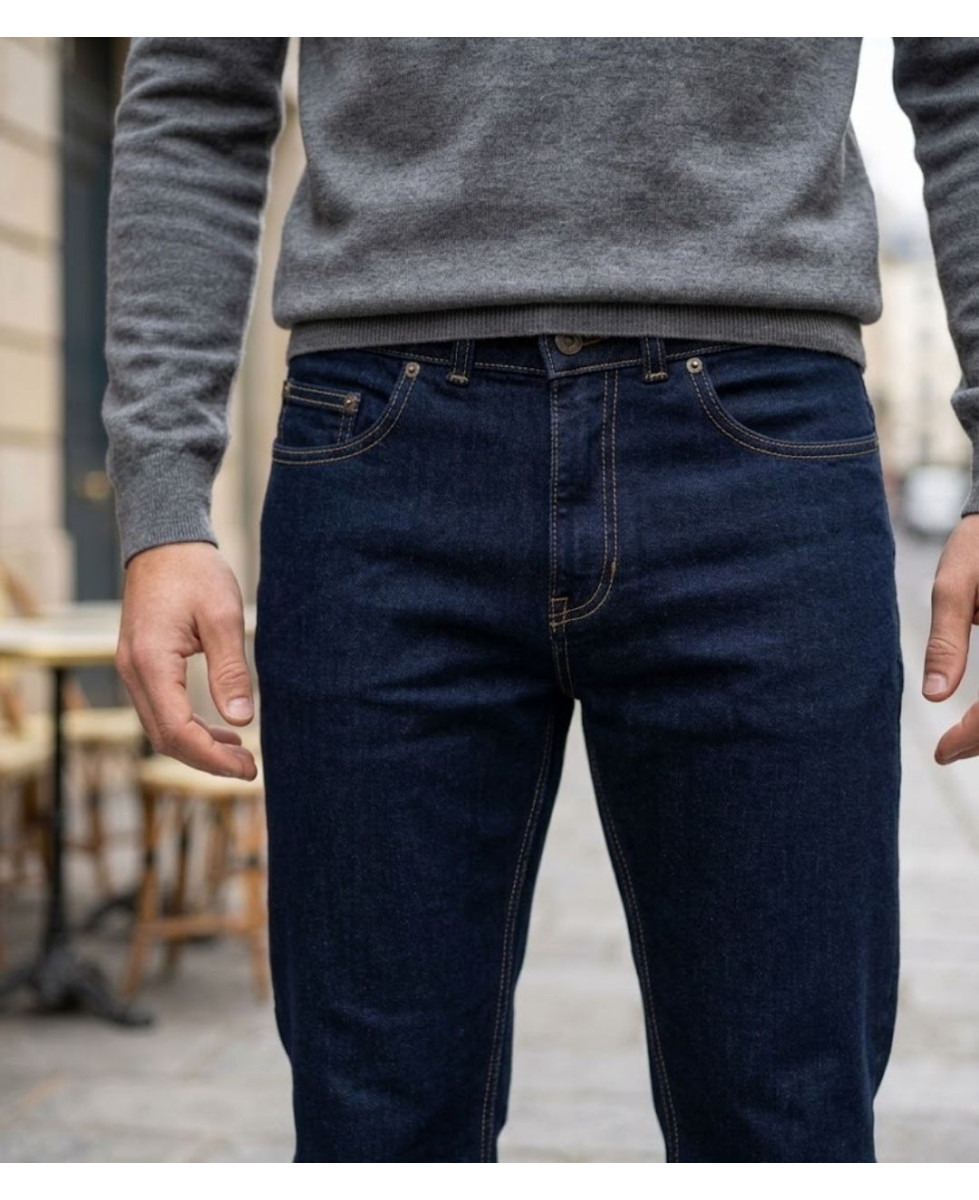 Challenger M759 — Jean 5 poches bleu denim ring stone stretch
