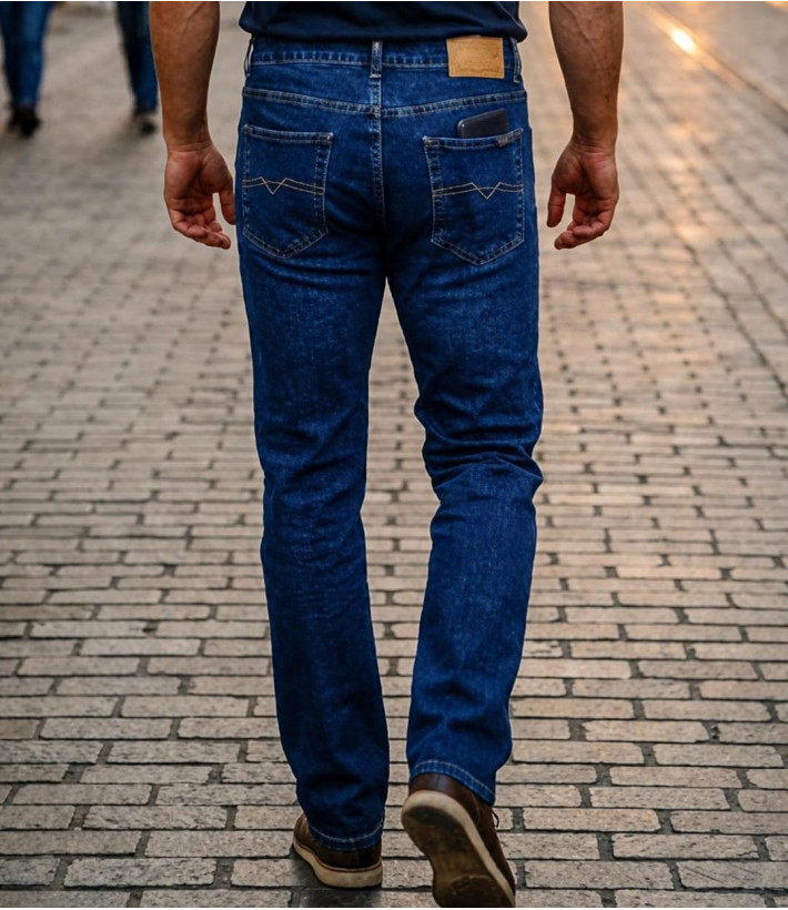 Challenger M759 — Jean 5 poches bleu denim stone stretch