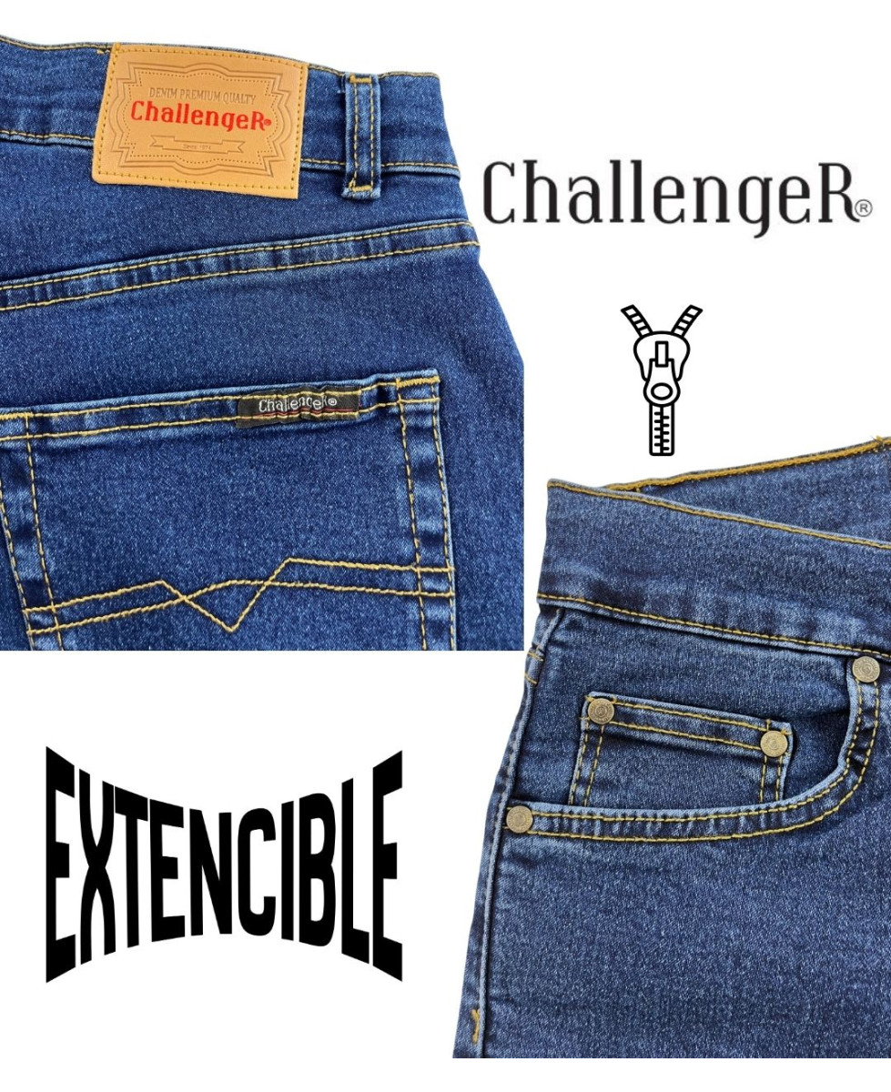 Challenger M759 — Jean 5 poches bleu denim stone stretch