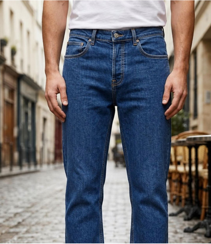 Challenger M759 — Jean 5 poches bleu denim stone stretch