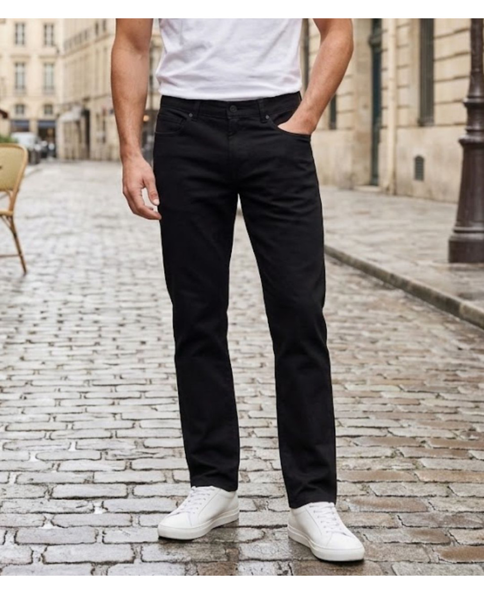 Jean 5 poches homme bleu denim 100% coton Mayflower MIAMI coupe droite
