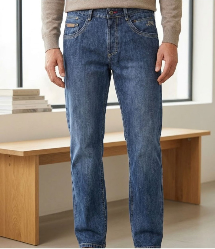 jean homme Winchester WE1285, en bleu denim stone et 100% coton